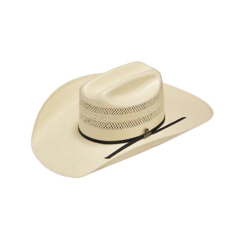 mens hats with fitted crown-M&F Men's Ariat Western Straw Hat