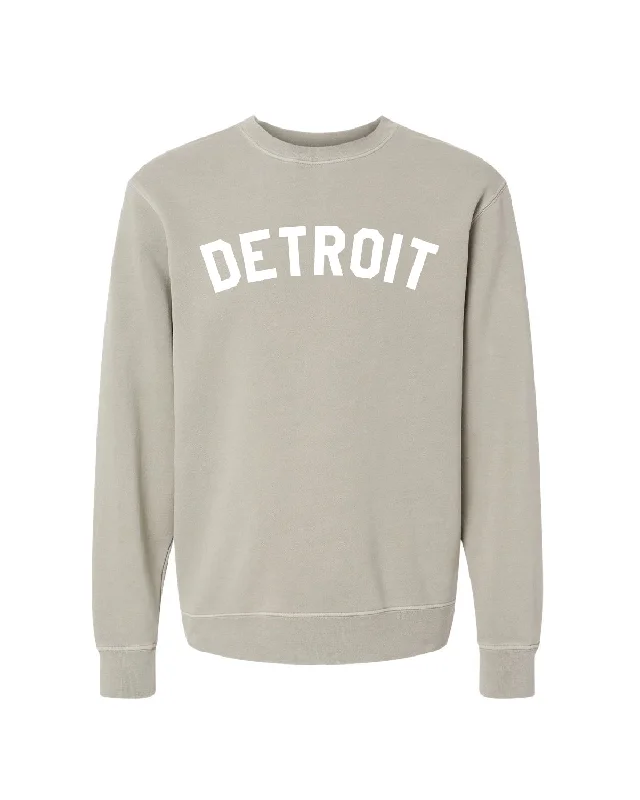 mens hats in pearl-Ink Detroit - Pigment-Dyed Crewneck Sweatshirt - Cement