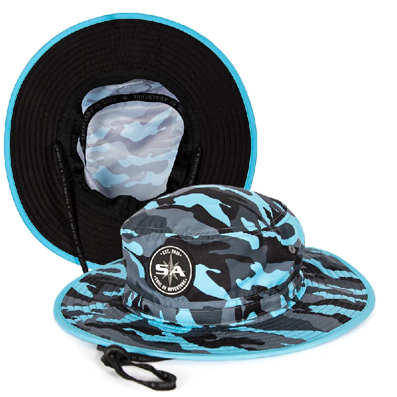 Bucket hats with funky designs-Bucket Hat | Aqua Military Camo