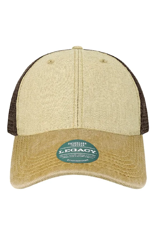 mens hats with wild patterns-Legacy Mens Dashboard Snapback Trucker Hat - Stone/Camel/Brown