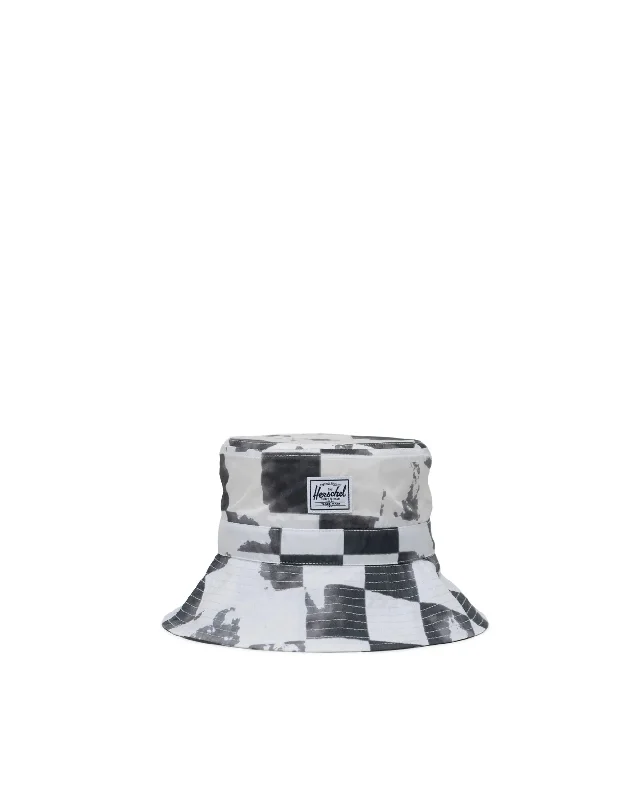 Bucket hats with lightweight cotton-Herschel Toddler Beach UV Bucket Hat-Black Distressed Checker