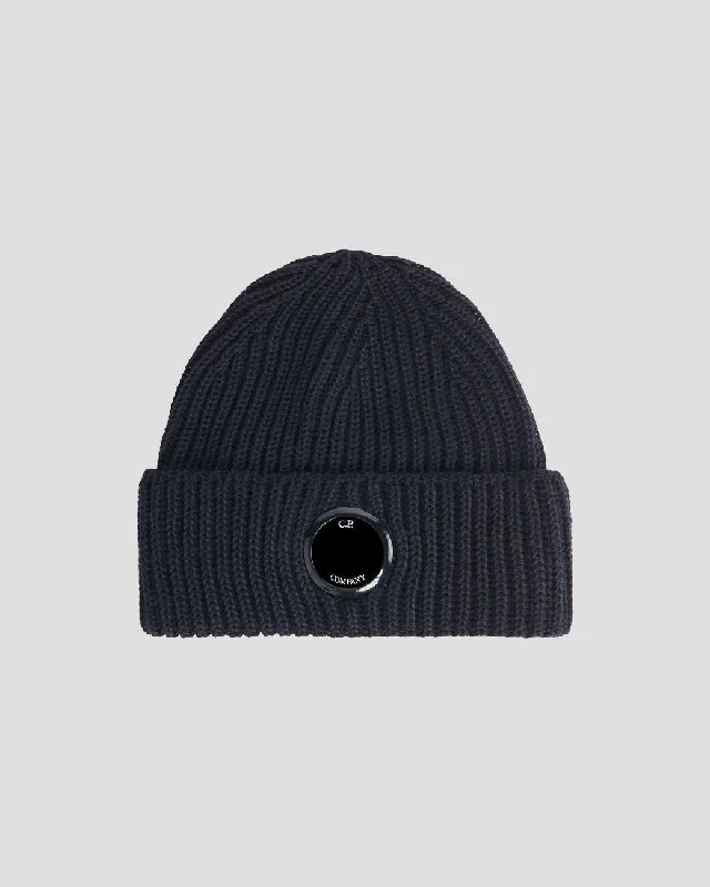 Wool Hats in sage blue-Extra Fine Merino Wool Beanie Total Eclipse