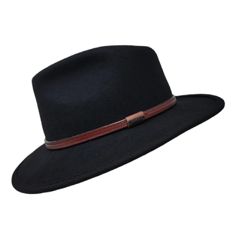 mens hats with artistic patterns-Crushable Felt Outback Hat with Leather Band | Epoch Men's