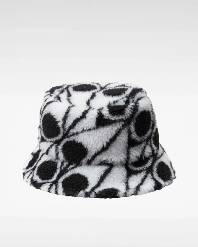 Bucket hats for dog walkers-Men Monogram Bucket Hat Black / White