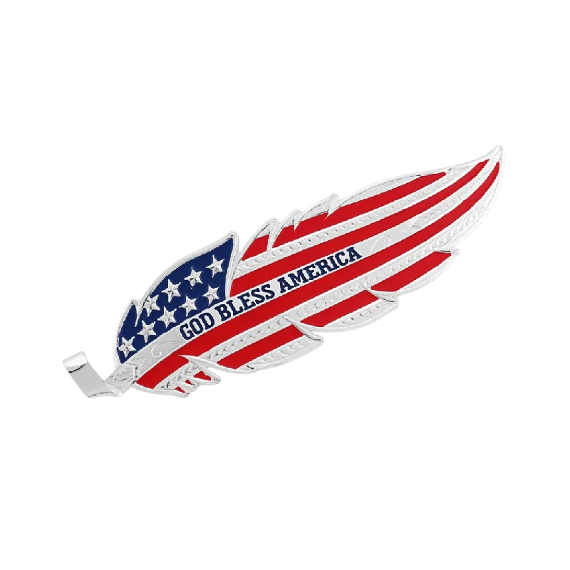 Lace headbands for teens-Montana Silversmith USA Flag Hat Feather