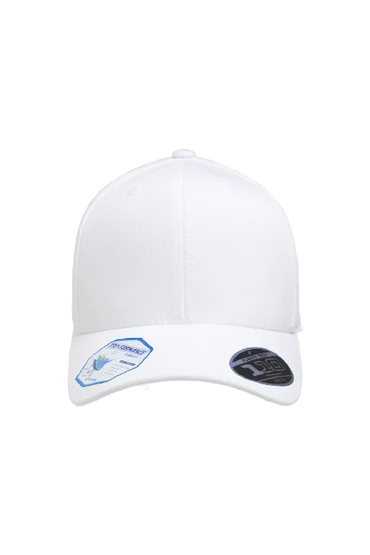 mens hats in taffeta-Flexfit Mens Moisture Wicking Adjustable Hat - White