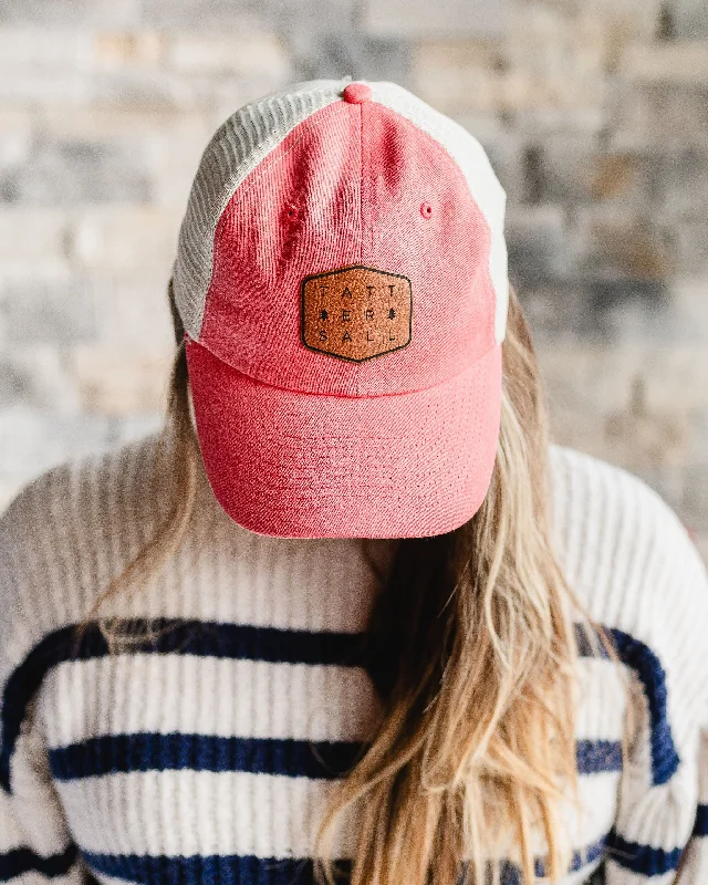 Baseball caps stone wash-Salmon Mesh Baseball Hat