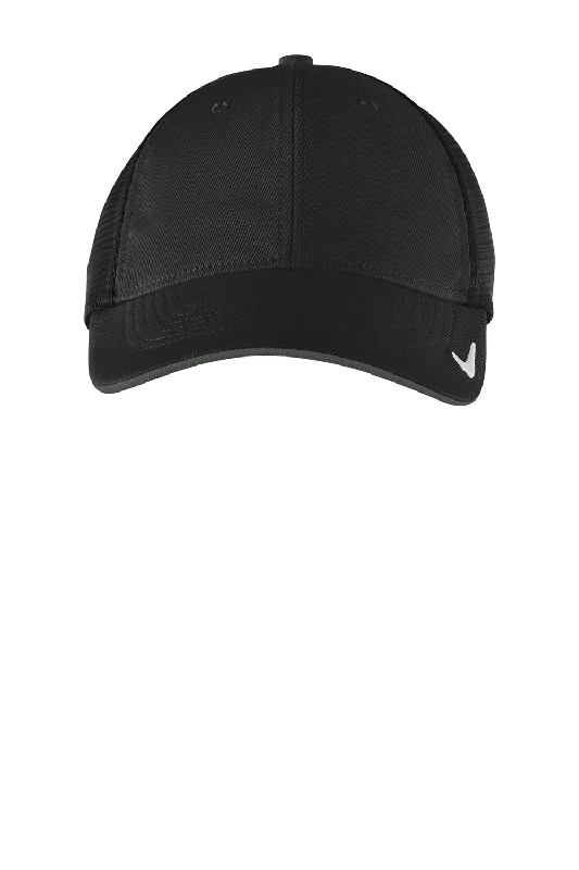 mens hats in crimson-Nike Mens Dri-Fit Moisture Wicking Stretch Fit Hat - Black