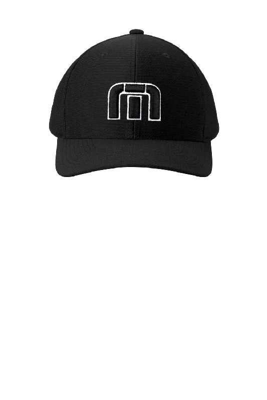 mens hats in sheepskin-TravisMathew Mens Front Icon Snapback Hat - Black