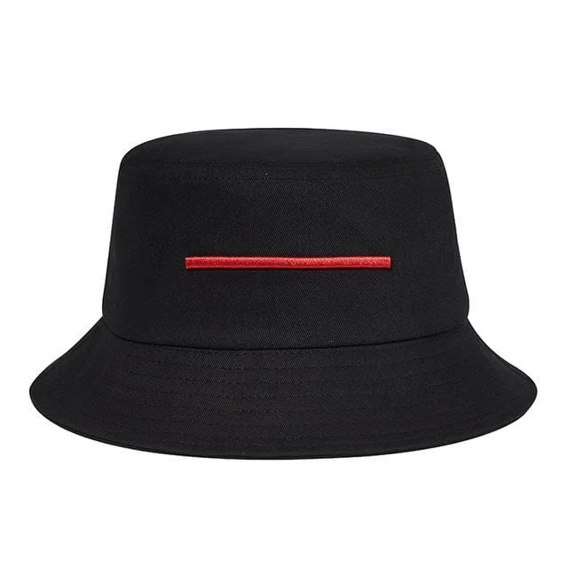 mens hats with rigid frame-Men's Hip Hop Line Embroidered Black Hat