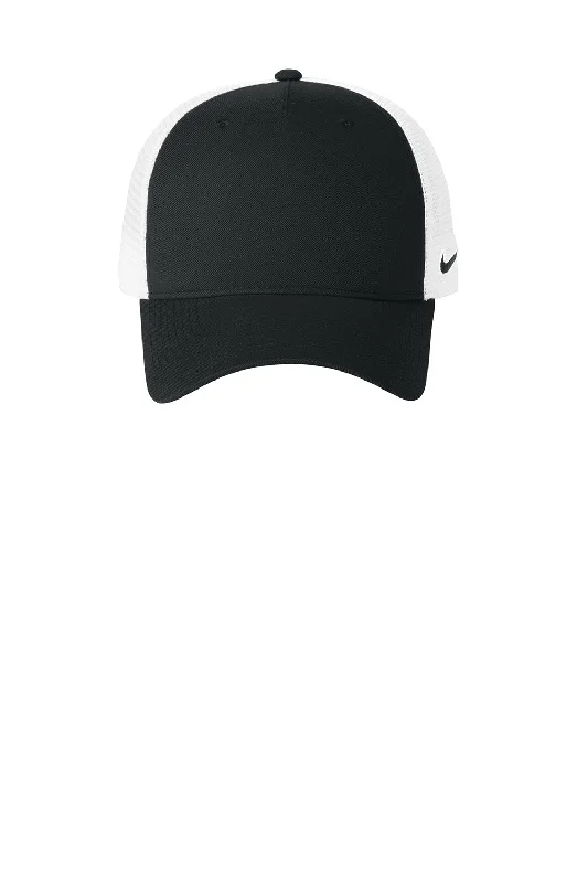 mens hats for farmers markets-Nike Mens Mesh Snapback Trucker Hat - Black/White - New