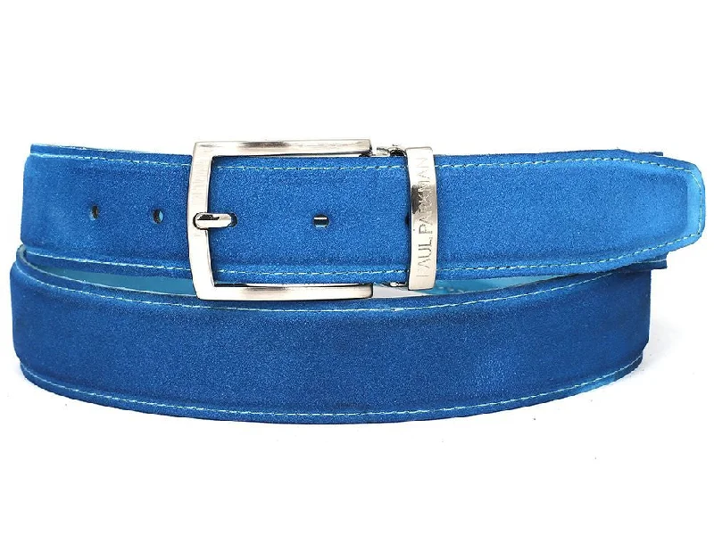 mens hats with rich tones-Pau Parkman Men's Suede Belt in Blue