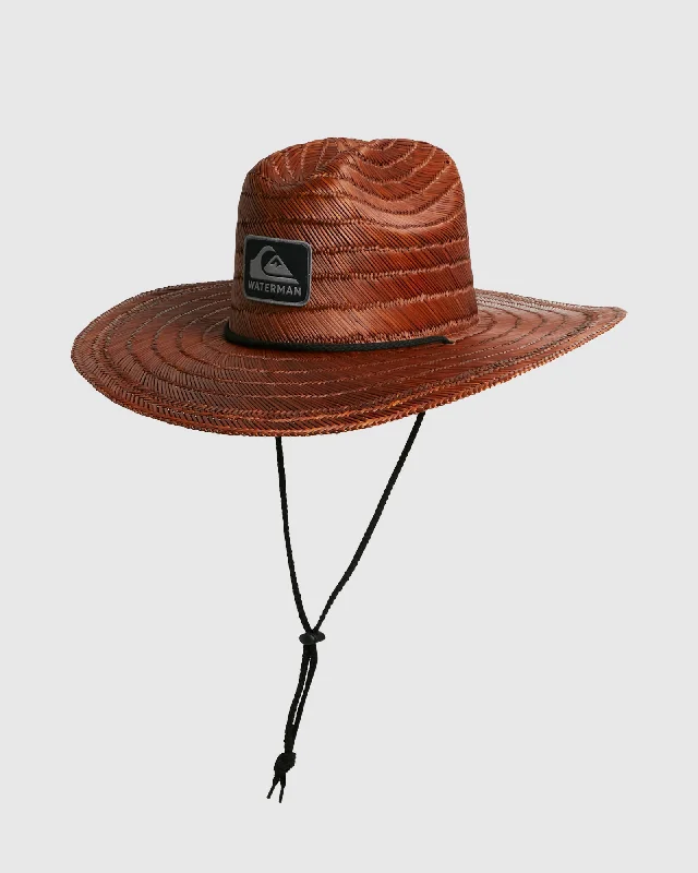 mens hats with quirky patterns-Mens Waterman The Tier Straw Lifeguard Hat