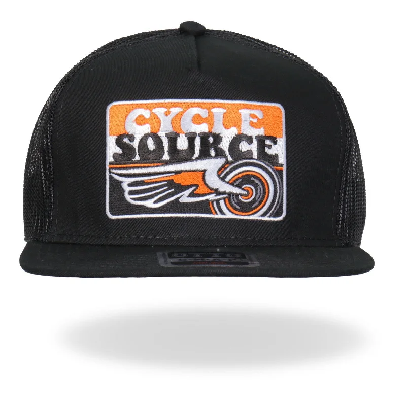 Wide headbands for sports-Hot Leathers CYA1004 Official Cycle Source Magazine Stripes Logo Snapback Hat