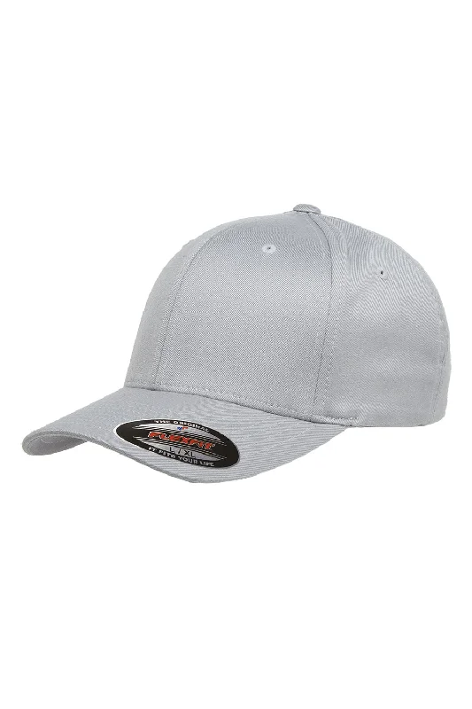 mens hats with unique patterns-Flexfit Mens Stretch Fit Hat - Silver Grey