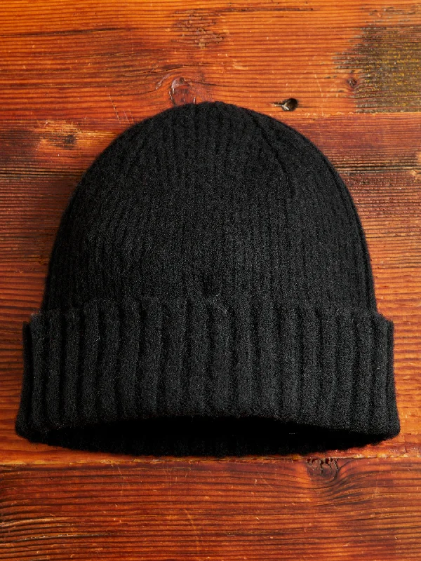 Wool Hats with stretch linings-"King Jammy" Wool Beanie in Black