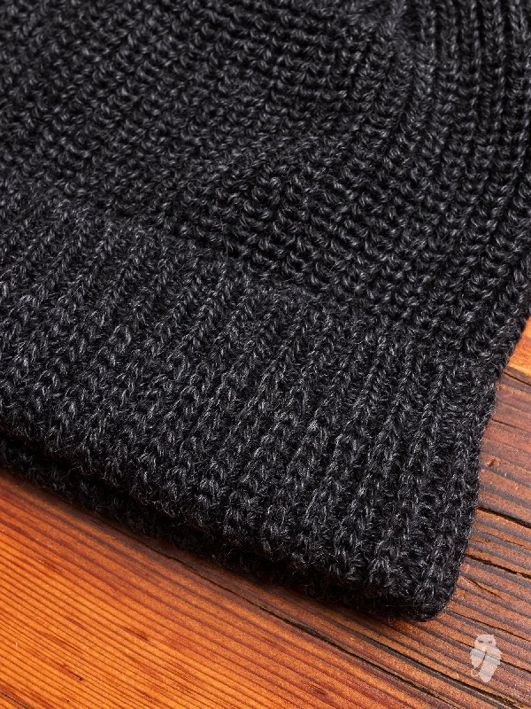 Wool Hats with bold style-Wool Knit Watch Cap in Charcoal 2018