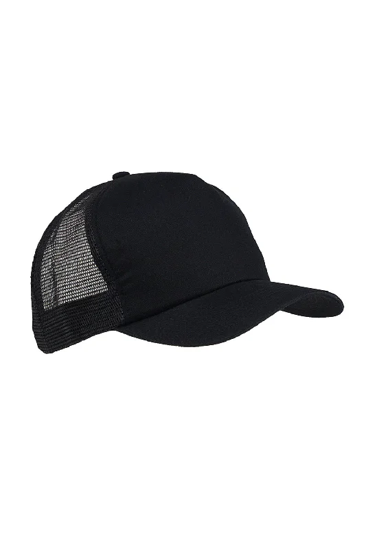 mens hats for sports-Big Accessories Mens Adjustable Trucker Hat - Black