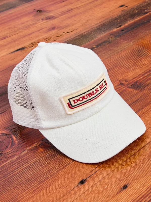 Beanies for outdoor sports-Double RL Trucker Cap in Vintage White