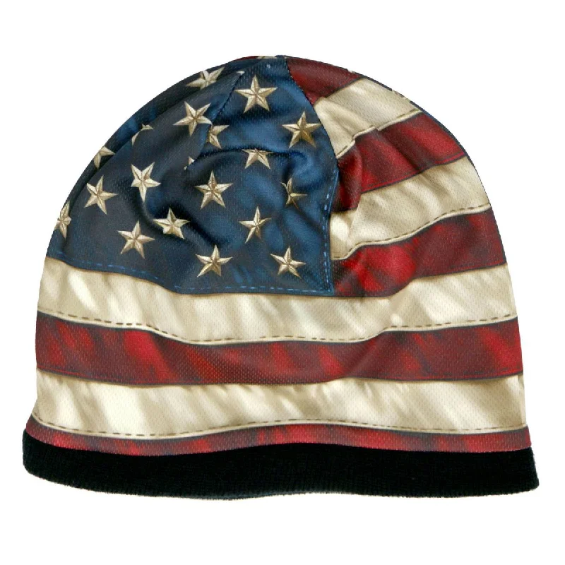 Beanies with earthy tones-Hot Leathers KHC1009 American Flag Beanie