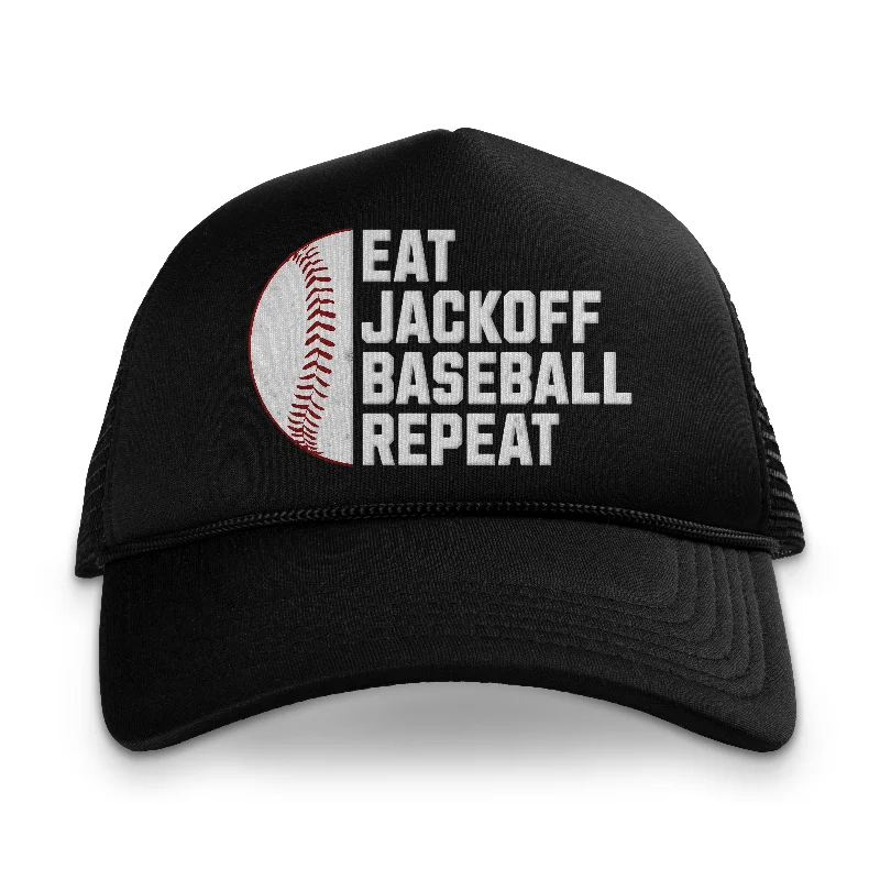 Baseball caps packable-Eat Baseball Repeat Custom Printed HAt