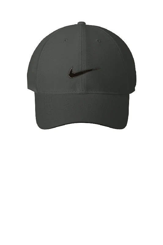 mens hats in quilted fabric-Nike Mens Dri-Fit Performance Adjustable Hat - Anthracite Grey - New