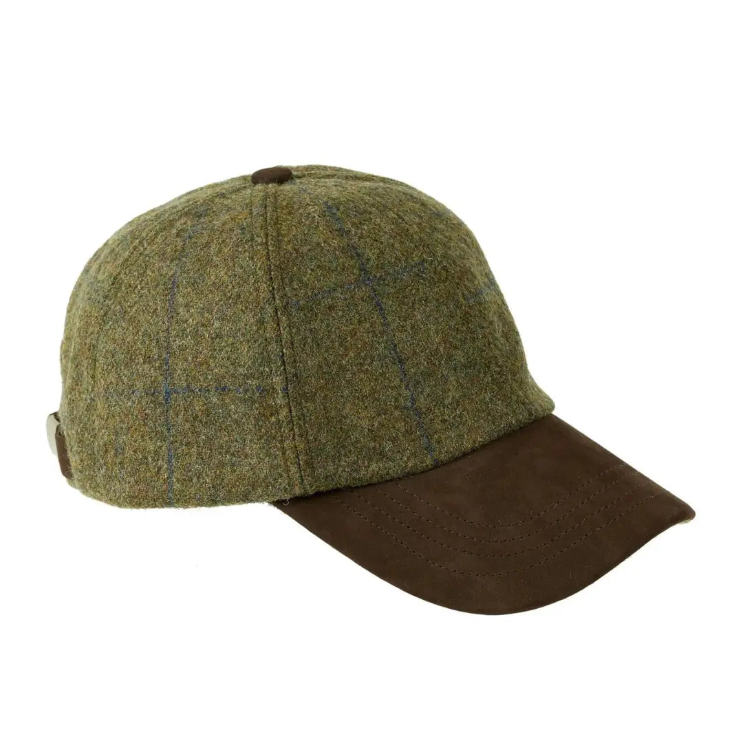 Baseball caps chef uniform-Heather Tyndrum British Tweed Leather Peak Baseball Cap