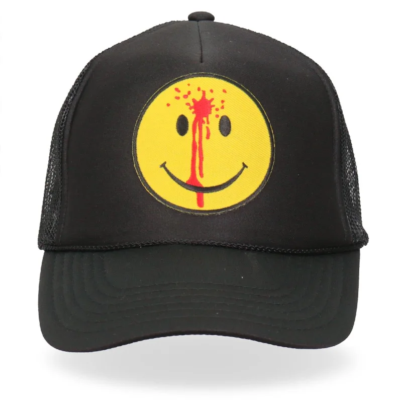 Thin headbands for kids-Hot Leathers GSH1028 Smiley Face Bullet Trucker Hat