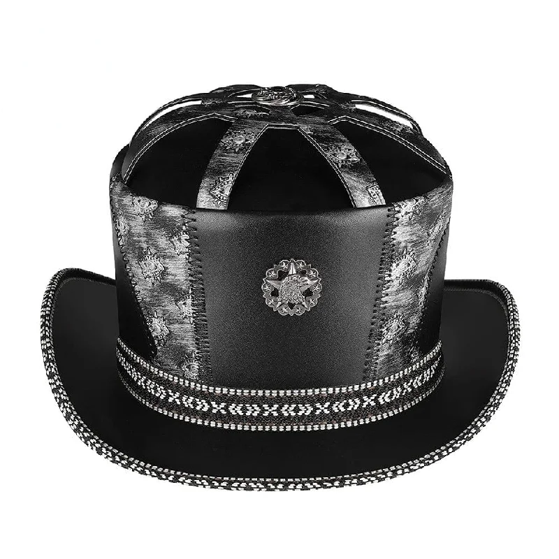 mens hats in citrine stone-Men's Gothic Strappy Eyes Embroidered Hat