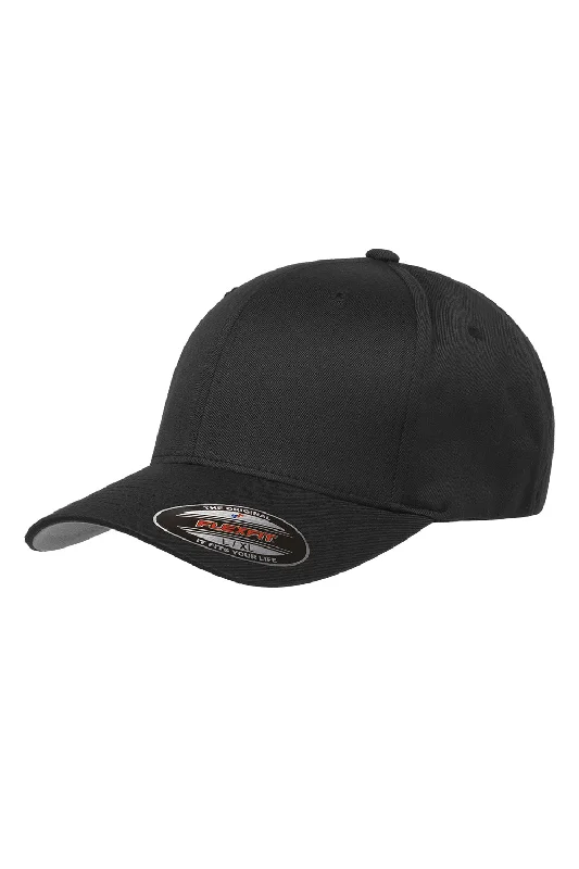 mens hats with deep tones-Flexfit Mens Stretch Fit Hat - Black