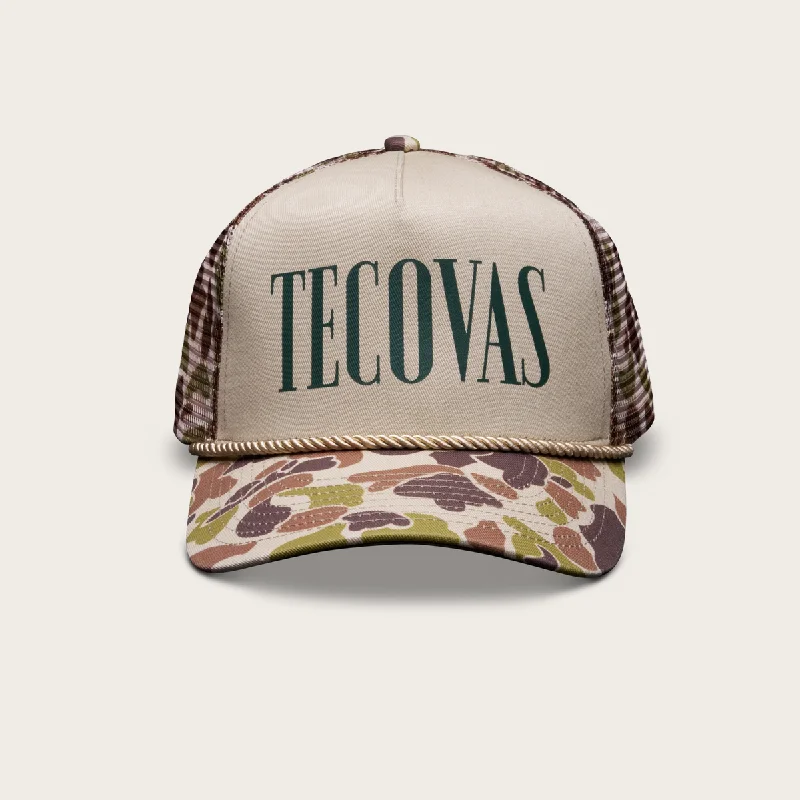 Beanies for evening walks-Badge Camo 5-Panel High Pro Trucker