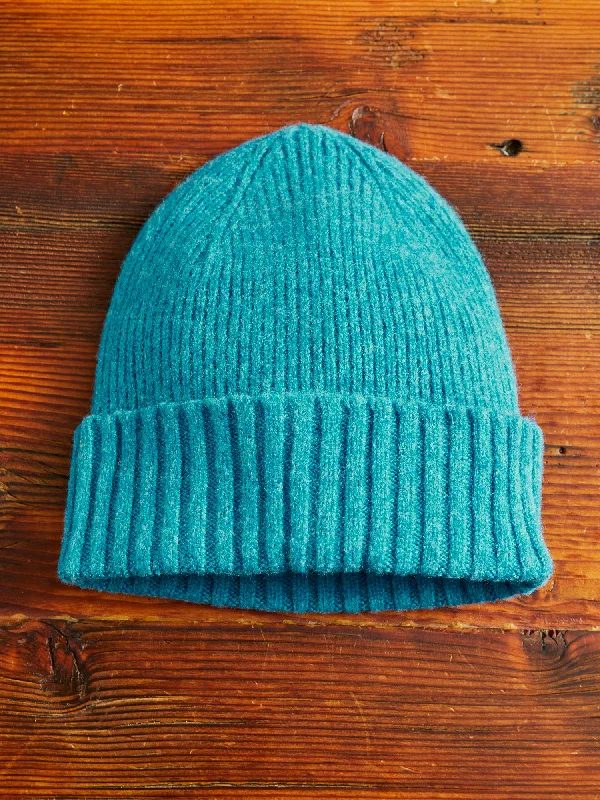 Wool Hats with leaf prints-"King Jammy" Wool Beanie in Mint Love