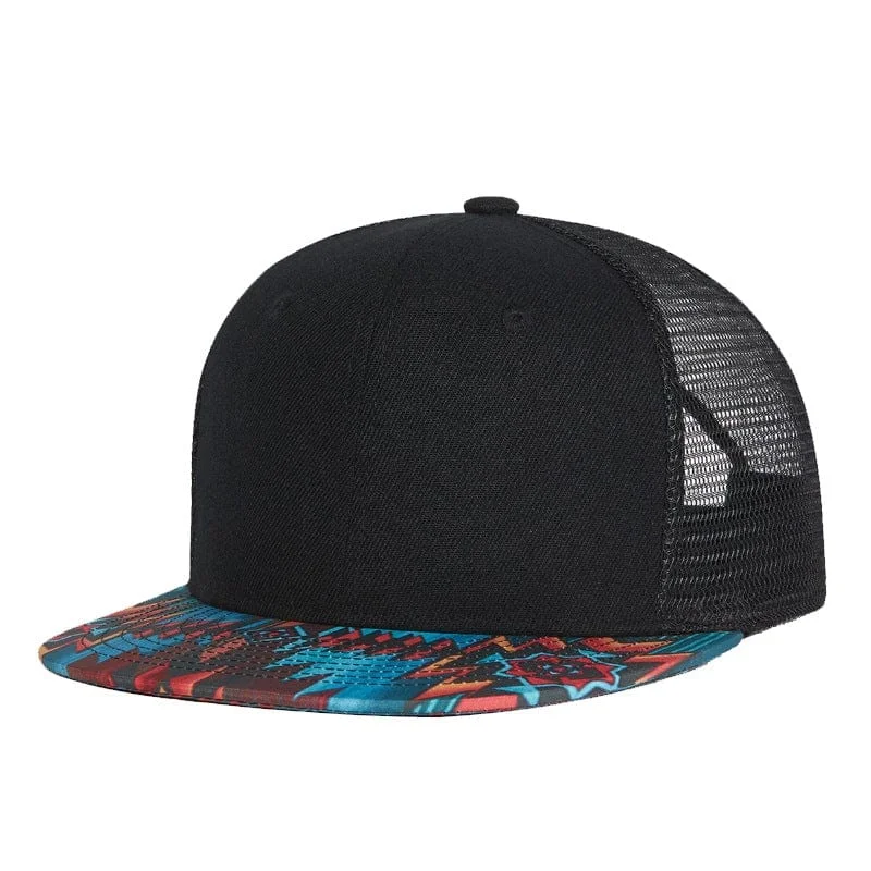 mens hats with snapback-Men's Street Fashion Double Color Mesh Cap