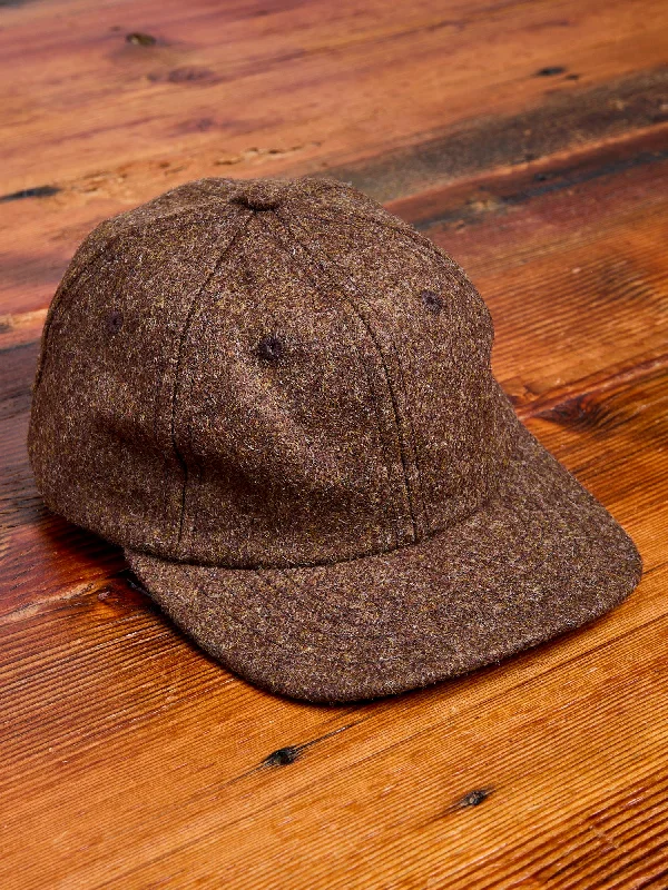 Wool Hats for snowy mesas-Baseball Hat in Medium Brown Wool