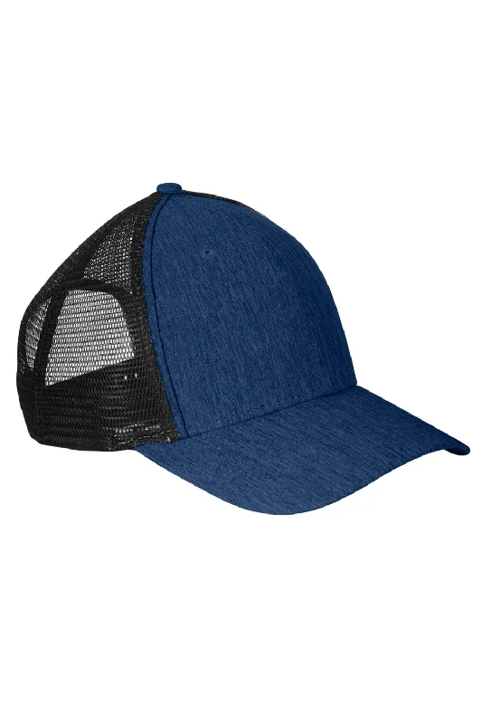 mens hats with subtle colors-Big Accessories Mens Adjustable Trucker Hat - Navy Blue/Black