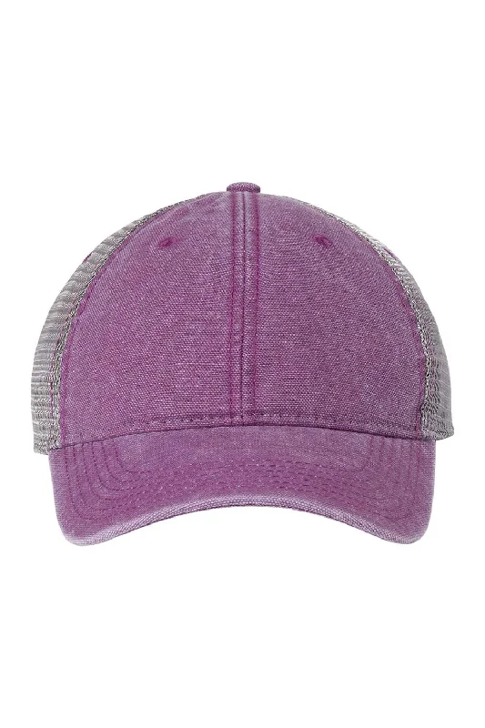 mens hats for motorcycle rides-Legacy Mens Dashboard Snapback Trucker Hat - Orchid Purple/Grey