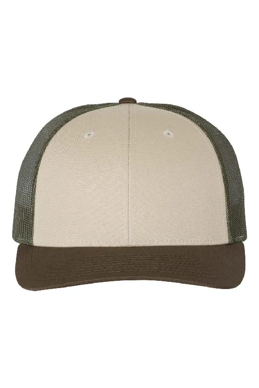 mens hats with elegant patterns-Richardson Mens Snapback Trucker Hat - Tan/Loden/Brown