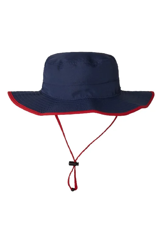 mens hats for kite surfing-The Game Mens Ultralight UPF 30+ Boonie Hat - Navy Blue/Red