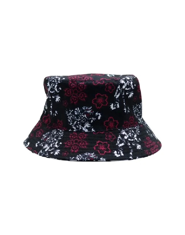 Bucket hats with leather trim-Inked Tiger Reversible Bucket Hat