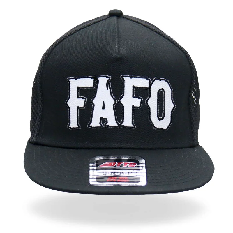 Soft headbands for workouts-Hot Leathers FAFO Snapback Hat with Under Bill Print GSH4005