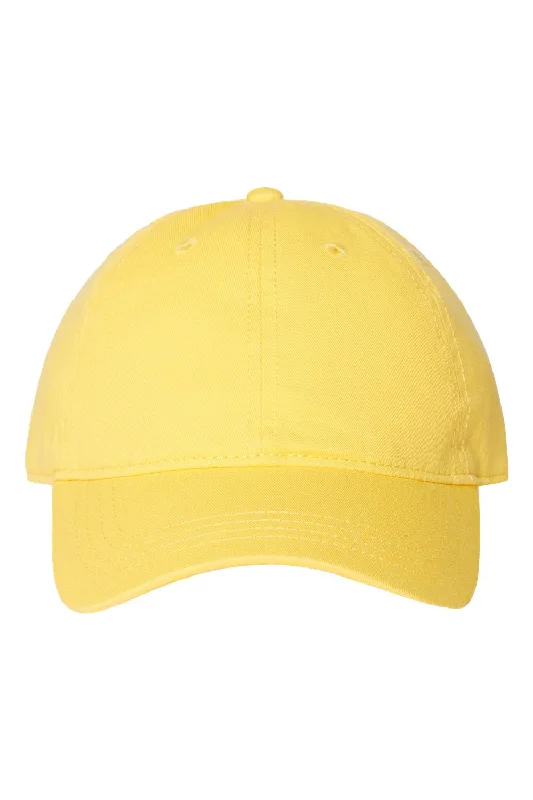 mens hats with crisp patterns-Cap America Mens Relaxed Adjustable Dad Hat - Yellow