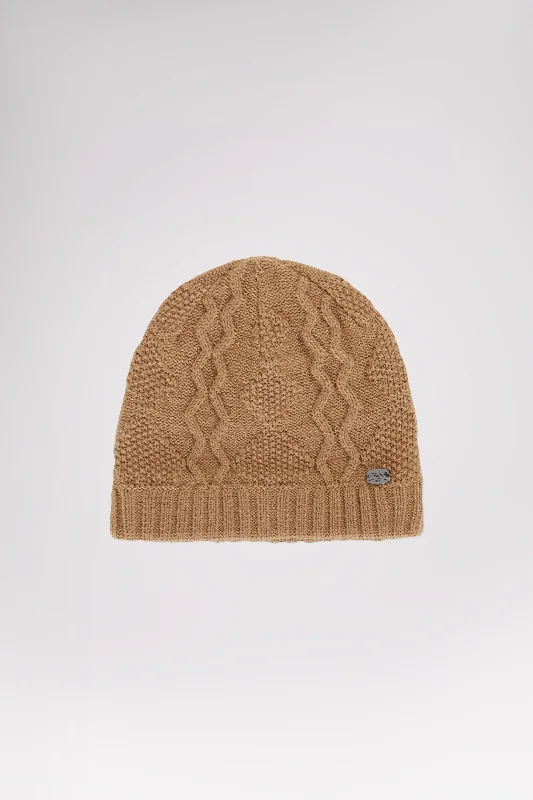 Beanies for minimalist style-Mary Light Gauge Cable Knit Hat