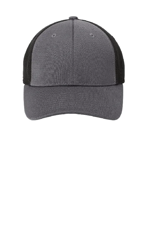 mens hats in agate-Port Authority Mens Stretch Fit Hat - Iron Grey/Black