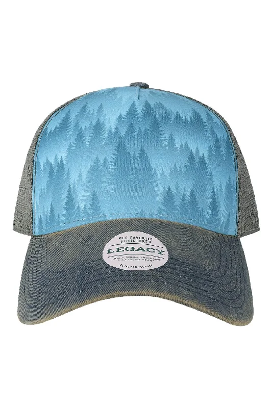 mens hats for camping trips-Legacy Mens Old Favorite Snapback Trucker Hat - Blue Pines