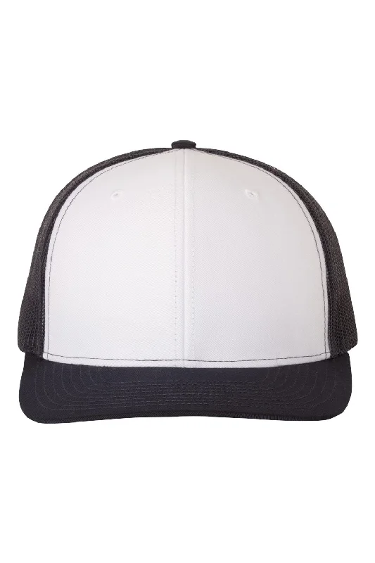 mens hats with dark colors-Richardson Mens Snapback Trucker Hat - White/Navy Blue