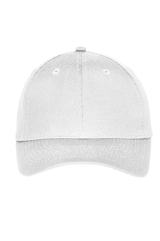 mens hats in chenille-Port Authority Mens Moisture Wicking Adjustable Hat - White