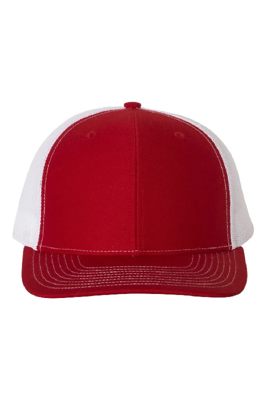 mens hats for marlin fishing-Richardson Mens Snapback Trucker Hat - Red/White