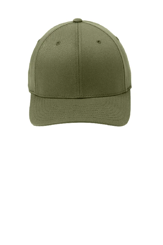 mens hats for lobster fishing-Port Authority Mens Stretch Fit Hat - Olive Drab Green