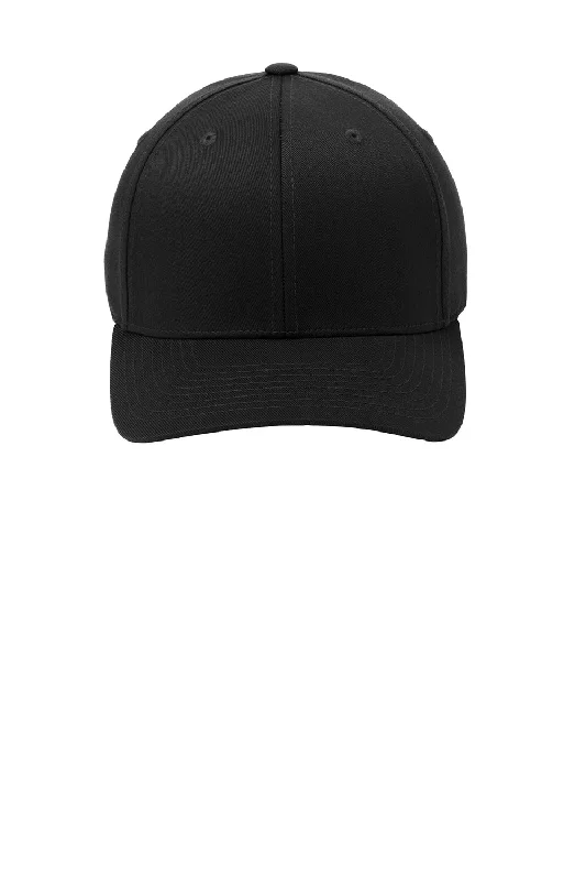 mens hats in kangaroo leather-Port Authority Mens Stretch Fit Hat - Black