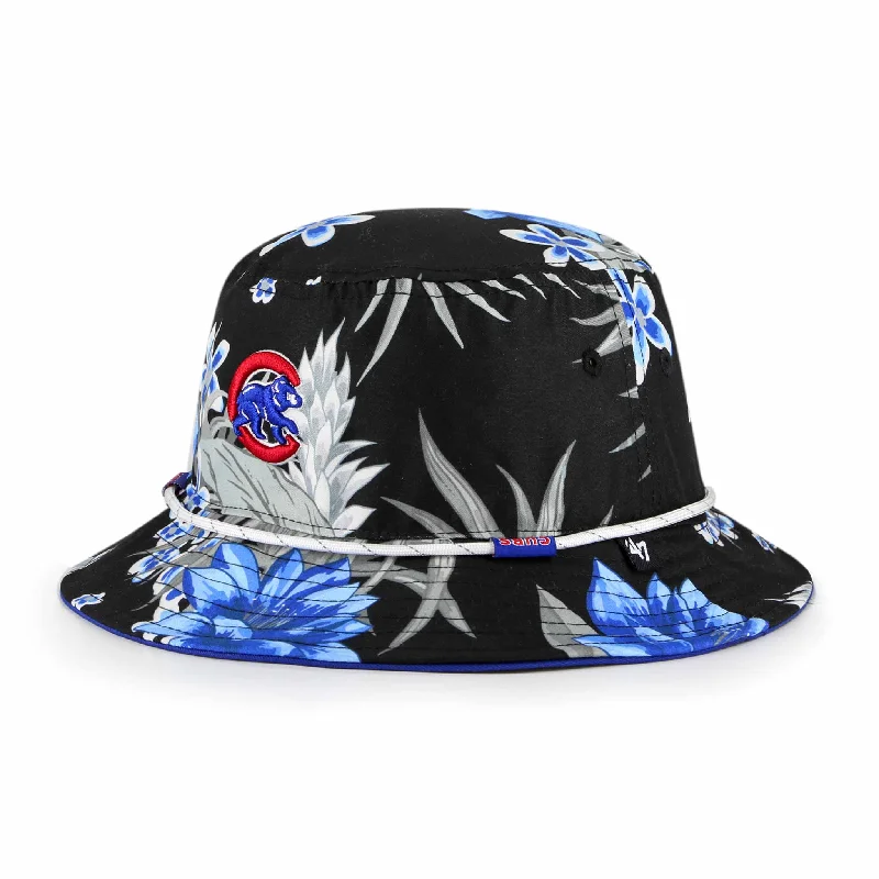 Bucket hats for evening wear-Chicago Cubs Dark Tropic Bucket Hat